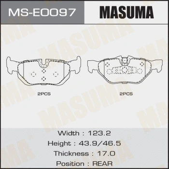 MS-E0097 MASUMA Комплект тормозных колодок (фото 1)