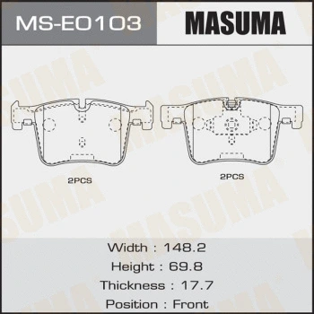 MS-E0103 MASUMA Комплект тормозных колодок (фото 1)