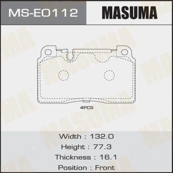 MS-E0112 MASUMA Комплект тормозных колодок (фото 1)