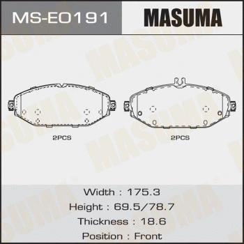 MS-E0191 MASUMA Комплект тормозных колодок (фото 1)