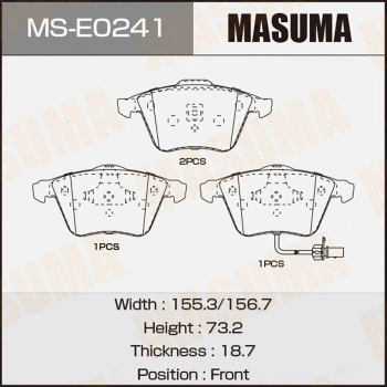 MS-E0241 MASUMA Комплект тормозных колодок (фото 1)