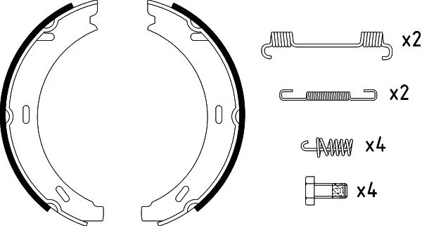 8DA 355 050-301 BEHR/HELLA/PAGID Комплект тормозных колодок, стояночная тормозная система (фото 2)