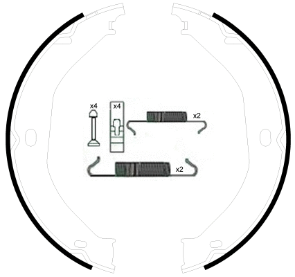 8DA 355 050-891 BEHR/HELLA/PAGID Комплект тормозных колодок, стояночная тормозная система (фото 1)