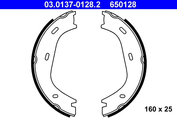 03.0137-0128.2 ATE Комплект тормозных колодок, стояночная тормозная система (фото 1)