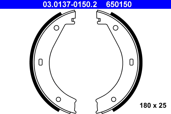 03.0137-0150.2 ATE Комплект тормозных колодок, стояночная тормозная система (фото 1)