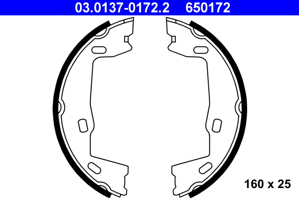 03.0137-0172.2 ATE Комплект тормозных колодок, стояночная тормозная система (фото 1)