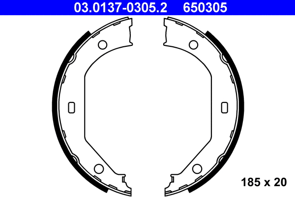 03.0137-0305.2 ATE Комплект тормозных колодок, стояночная тормозная система (фото 1)