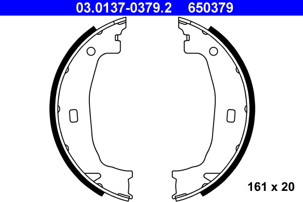 03.0137-0379.2 ATE Комплект тормозных колодок, стояночная тормозная система (фото 1)