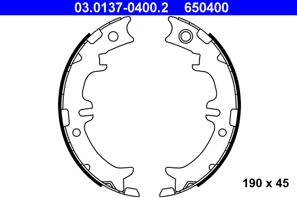 03.0137-0400.2 ATE Комплект тормозных колодок, стояночная тормозная система (фото 1)