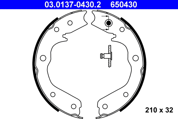 03.0137-0430.2 ATE Комплект тормозных колодок, стояночная тормозная система (фото 1)