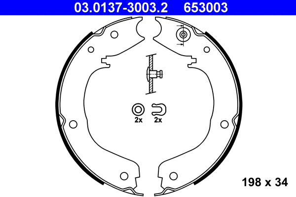 03.0137-3003.2 ATE Комплект тормозных колодок, стояночная тормозная система (фото 1)