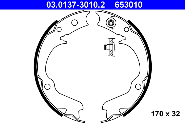 03.0137-3010.2 ATE Комплект тормозных колодок, стояночная тормозная система (фото 1)