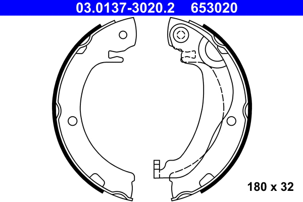 03.0137-3020.2 ATE Комплект тормозных колодок, стояночная тормозная система (фото 1)