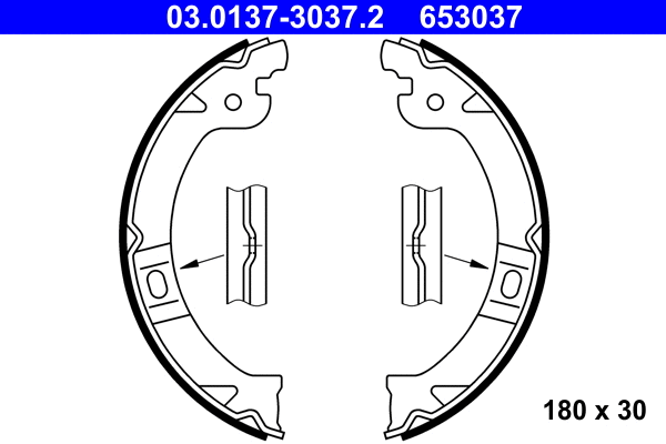03.0137-3037.2 ATE Комплект тормозных колодок, стояночная тормозная система (фото 1)
