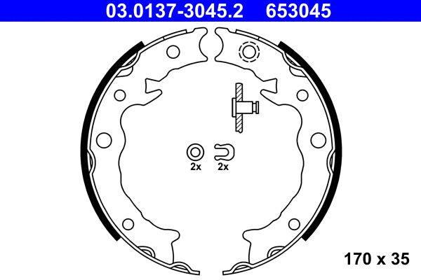 03.0137-3045.2 ATE Комплект тормозных колодок, стояночная тормозная система (фото 1)