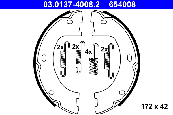 03.0137-4008.2 ATE Комплект тормозных колодок, стояночная тормозная система (фото 1)