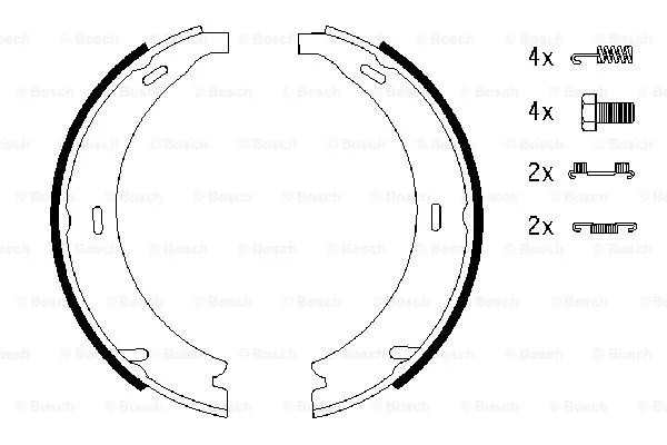 0 986 487 543 BOSCH Комплект тормозных колодок, стояночная тормозная система (фото 4)