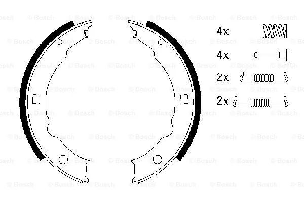 0 986 487 579 BOSCH Комплект тормозных колодок, стояночная тормозная система (фото 1)