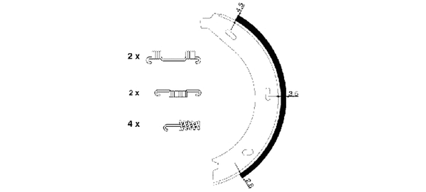 91054600 TEXTAR Комплект тормозных колодок, стояночная тормозная система (фото 2)