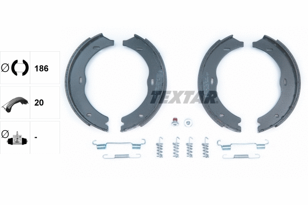 91061900 TEXTAR Комплект тормозных колодок, стояночная тормозная система (фото 1)