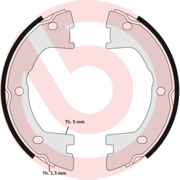 S A6 506 BREMBO Комплект тормозных колодок, стояночная тормозная система (фото 1)