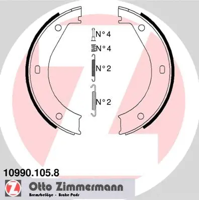 10990.105.8 ZIMMERMANN Комплект тормозных колодок, стояночная тормозная система (фото 1)