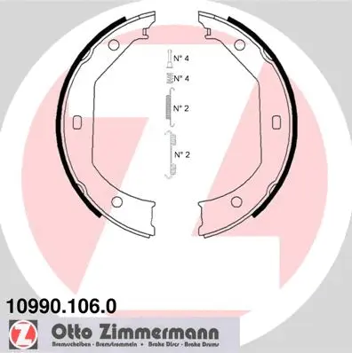 10990.106.0 ZIMMERMANN Комплект тормозных колодок, стояночная тормозная система (фото 1)