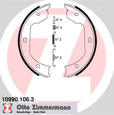 10990.106.3 ZIMMERMANN Комплект тормозных колодок, стояночная тормозная система (фото 1)