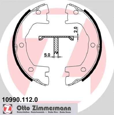 10990.112.0 ZIMMERMANN Комплект тормозных колодок, стояночная тормозная система (фото 1)