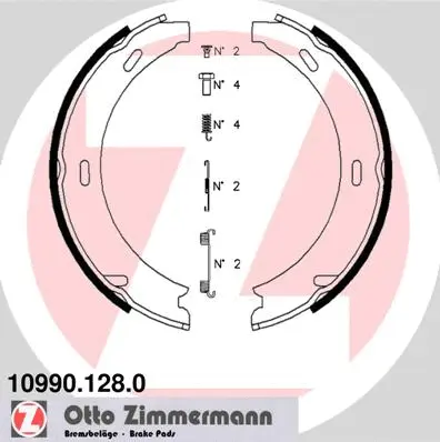 10990.128.0 ZIMMERMANN Комплект тормозных колодок, стояночная тормозная система (фото 1)
