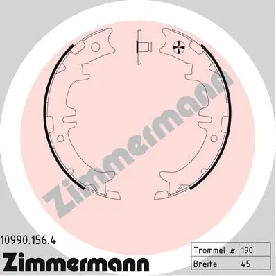 10990.156.4 ZIMMERMANN Комплект тормозных колодок, стояночная тормозная система (фото 1)