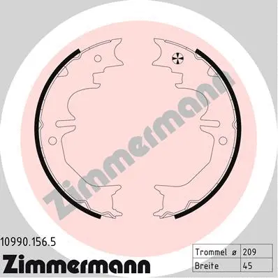 10990.156.5 ZIMMERMANN Комплект тормозных колодок, стояночная тормозная система (фото 1)