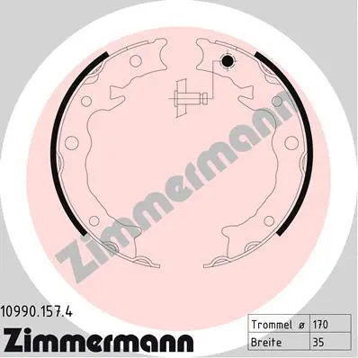 10990.157.4 ZIMMERMANN Комплект тормозных колодок, стояночная тормозная система (фото 1)
