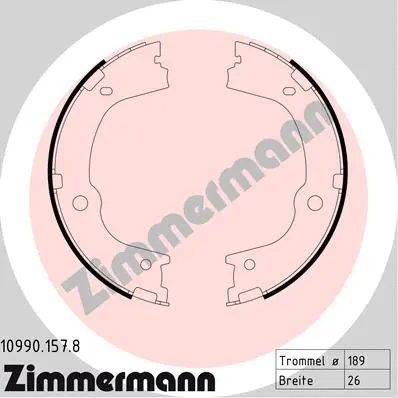 10990.157.8 ZIMMERMANN Комплект тормозных колодок, стояночная тормозная система (фото 1)