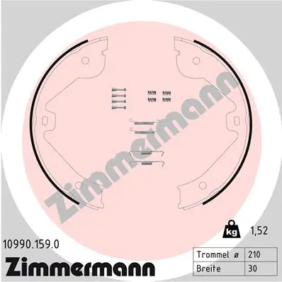 10990.159.0 ZIMMERMANN Комплект тормозных колодок, стояночная тормозная система (фото 1)