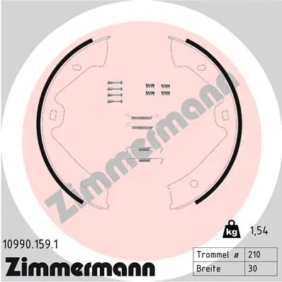 10990.159.1 ZIMMERMANN Комплект тормозных колодок, стояночная тормозная система (фото 1)