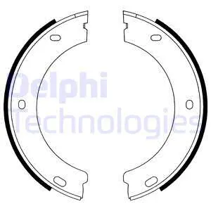 LS1597 DELPHI Комплект тормозных колодок, стояночная тормозная система (фото 1)