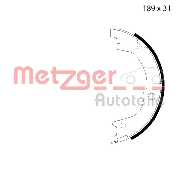 MG 127 METZGER Комплект тормозных колодок, стояночная тормозная система (фото 1)