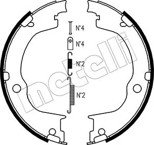 53-0317K METELLI Комплект тормозных колодок, стояночная тормозная система (фото 1)