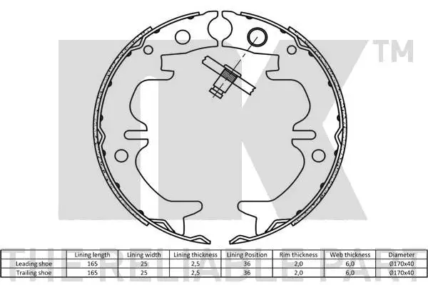 2745729 NK Комплект тормозных колодок, стояночная тормозная система (фото 2)