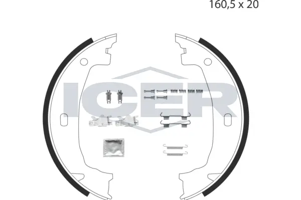 79PB4001 C ICER Комплект тормозных колодок, стояночная тормозная система (фото 1)