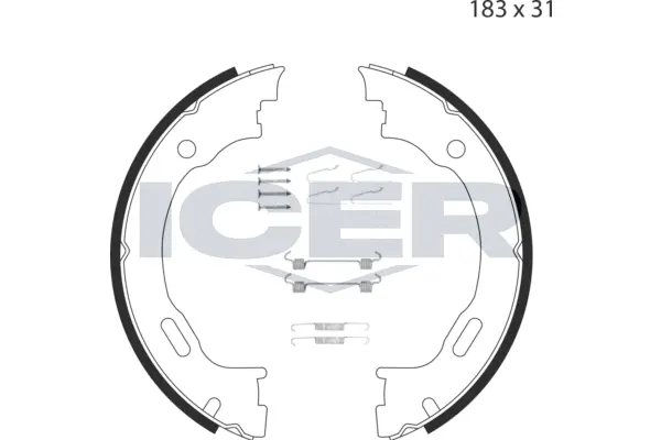 79PB4006 C ICER Комплект тормозных колодок, стояночная тормозная система (фото 1)