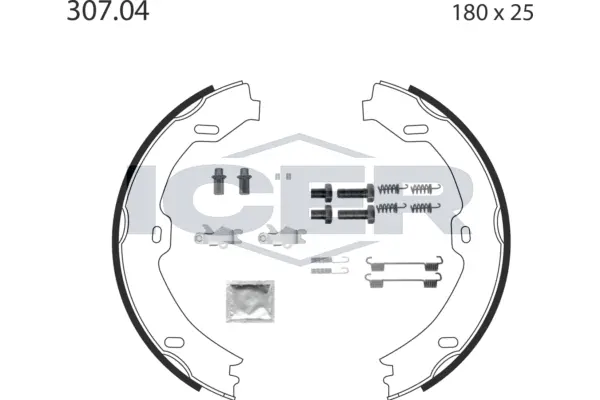 79PB4013 C ICER Комплект тормозных колодок, стояночная тормозная система (фото 1)