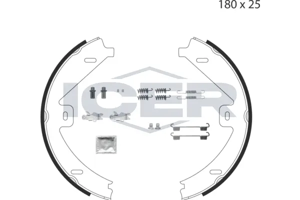79PB4016 C ICER Комплект тормозных колодок, стояночная тормозная система (фото 1)