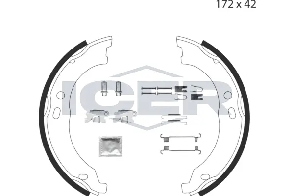 79PB4020 C ICER Комплект тормозных колодок, стояночная тормозная система (фото 1)