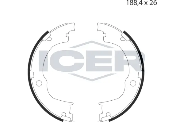 79PB4022 C ICER Комплект тормозных колодок, стояночная тормозная система (фото 1)