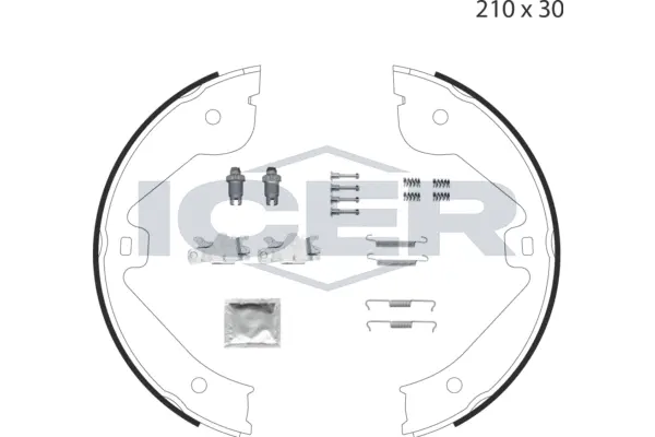 79PB4028 C ICER Комплект тормозных колодок, стояночная тормозная система (фото 1)