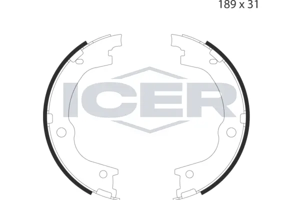 79PB4053 C ICER Комплект тормозных колодок, стояночная тормозная система (фото 1)