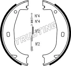 019.026K TRUSTING Комплект тормозных колодок, стояночная тормозная система (фото 1)