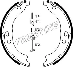 034.118K TRUSTING Комплект тормозных колодок, стояночная тормозная система (фото 1)